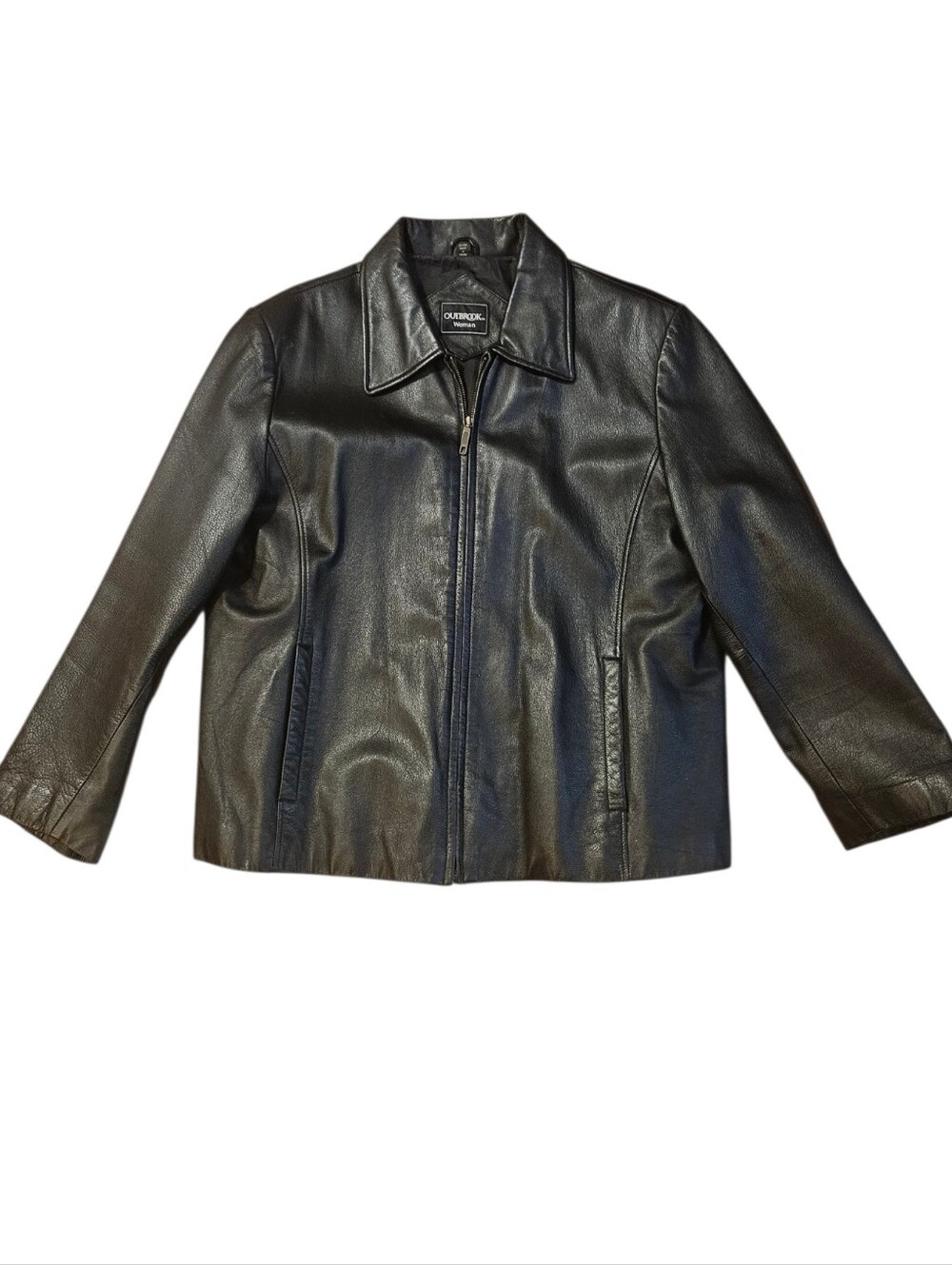 Outbrook Woman Black Leather Jacket - Sz 2X